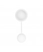 Podwójna lampa ścienna Furiko A biały kinkiet, dwa białe szklane klosze UMMO