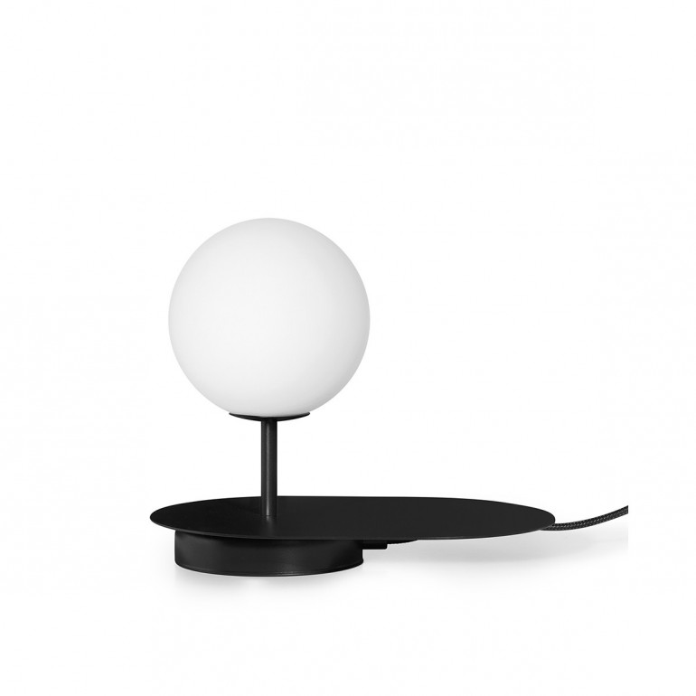 HANEA ST lampe de table noire avec étagère