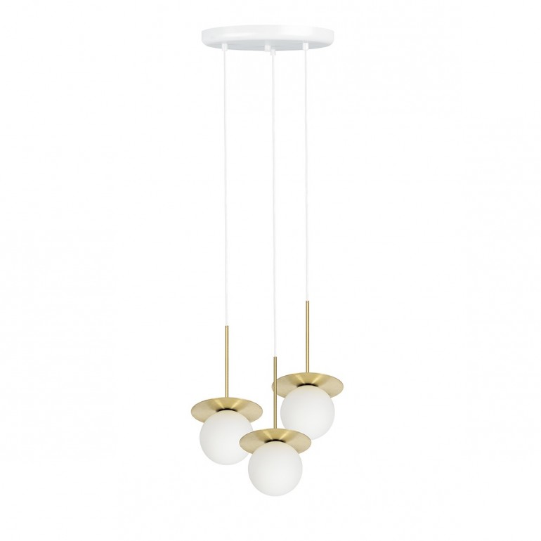 BORRA B 3P plafonnier triple avec laiton