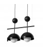 Lampa wisząca KELLO B na czarnym stelażu z trzema drewnianymi kulami UMMO