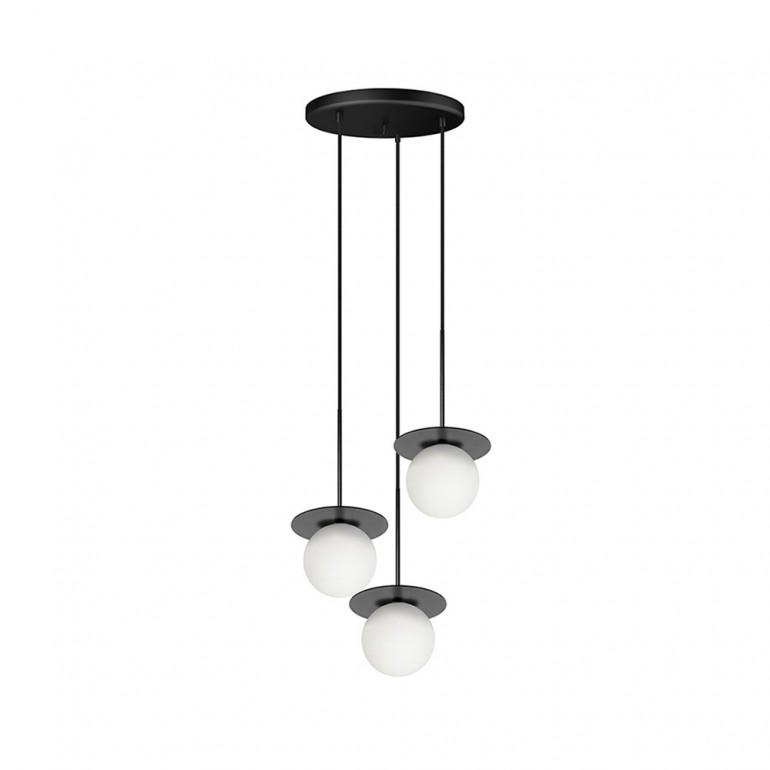 BORRA B 3P black triple ceiling hanging lamp / plafond
