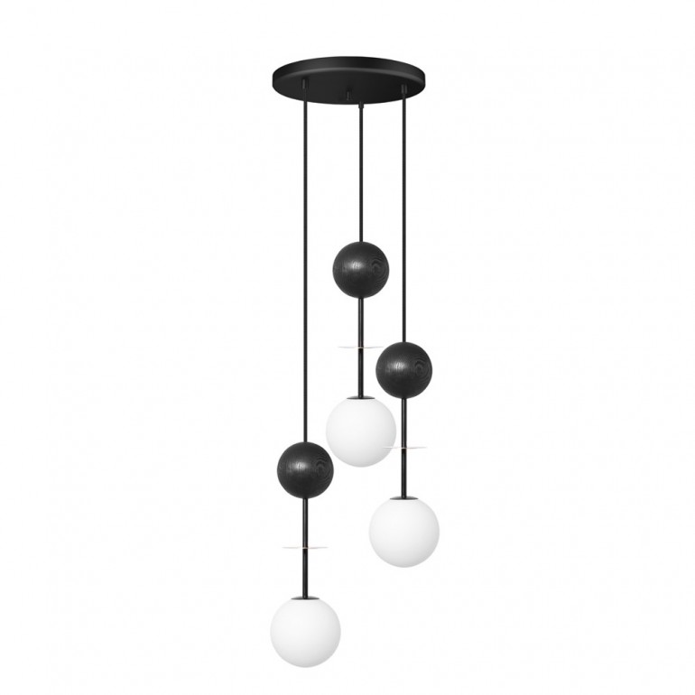 OIO A 3P plafonnier triple noir / plafond avec laiton