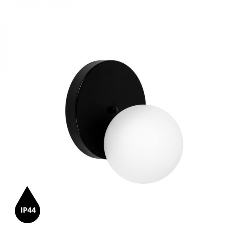 REFA Lampe murale / applique murale noire avec étanchéité IP44 renforcée