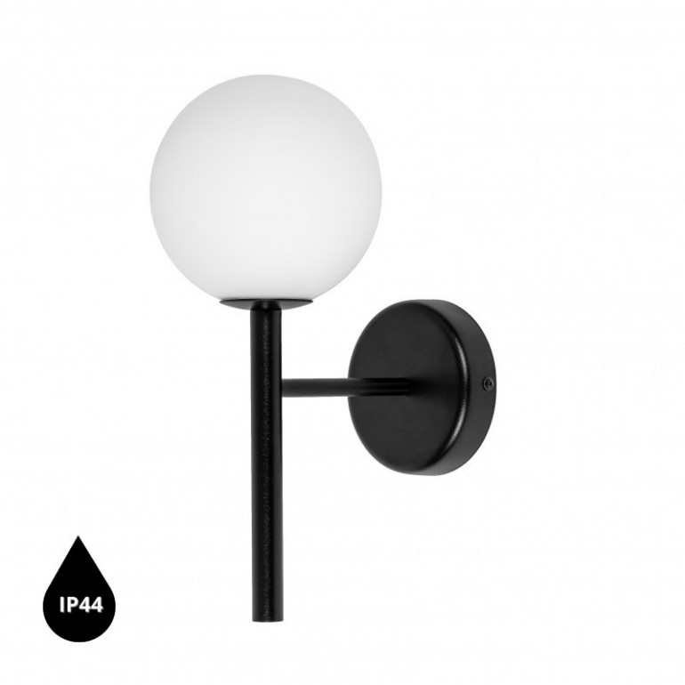 KOP A lampe murale / applique murale noire avec étanchéité IP44 renforcée