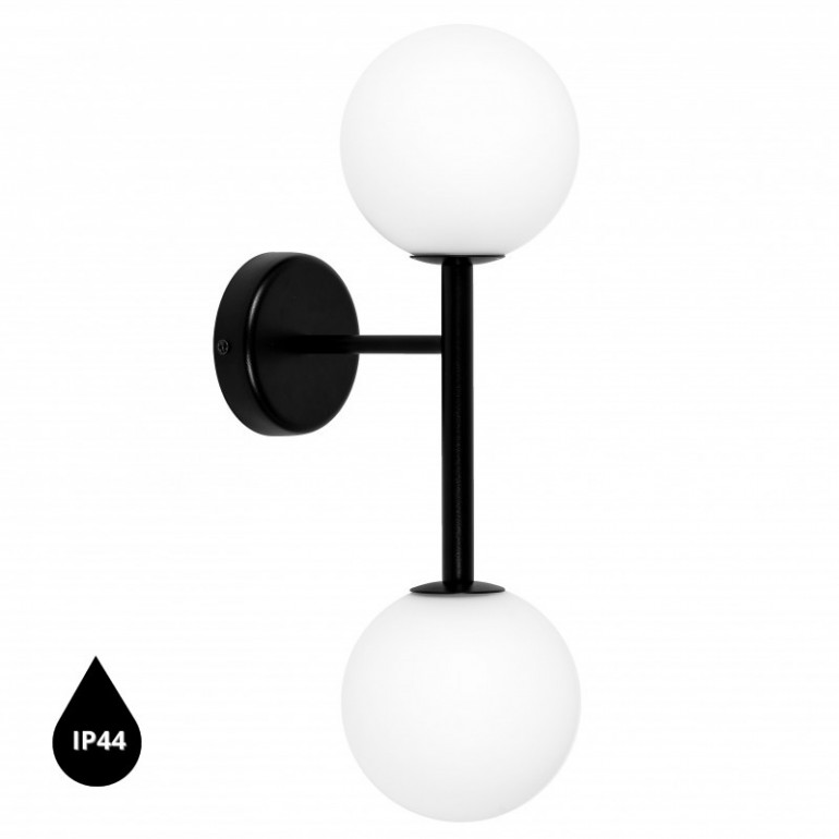 KOP B applique murale / applique murale noire avec étanchéité IP44 renforcée