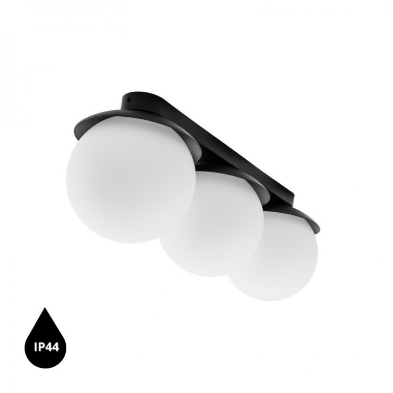 KUUL B noir plafonnier avec étanchéité IP44 renforcée
