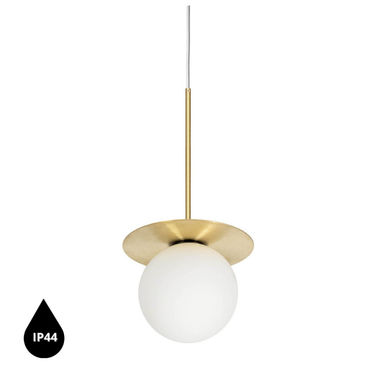 BORRA B plafonnier blanc avec laiton IP44