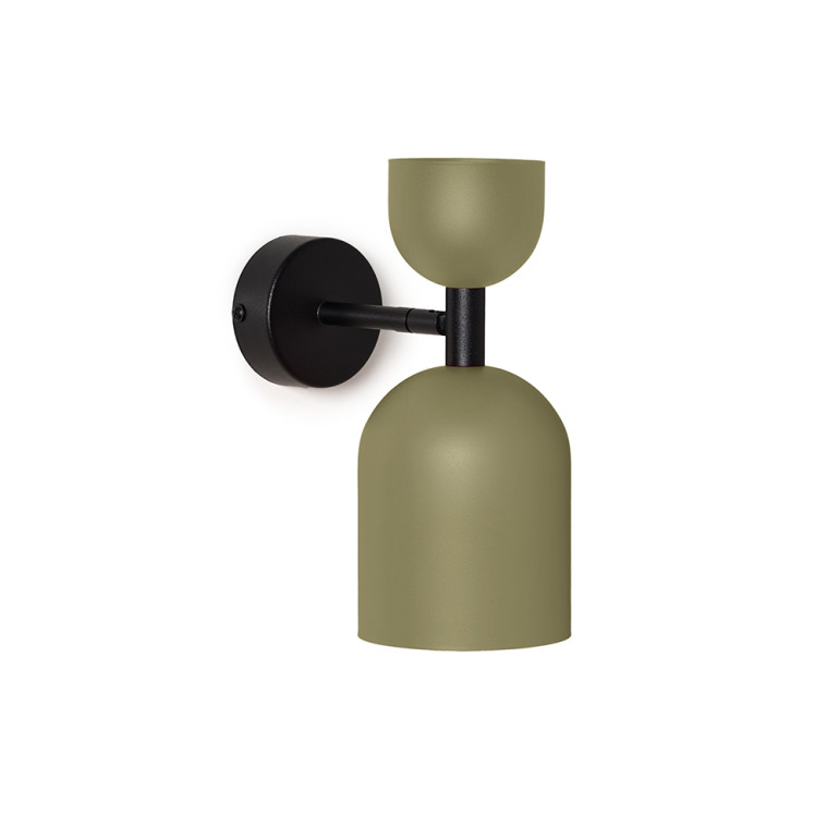 SUPURU W lampe murale / applique murale orientable vert olive avec tube noir
