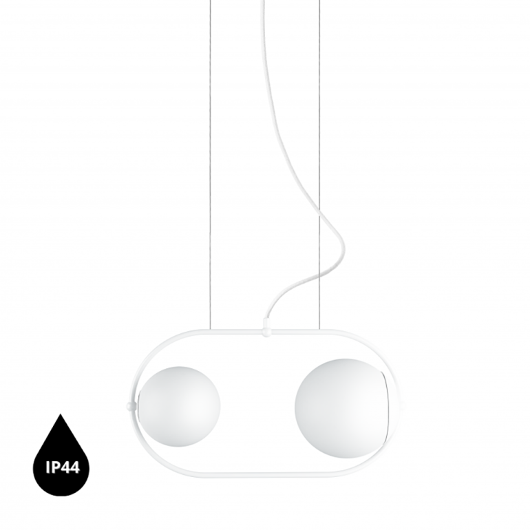 KOBAN A Lampe suspendue de plafond blanche IP44