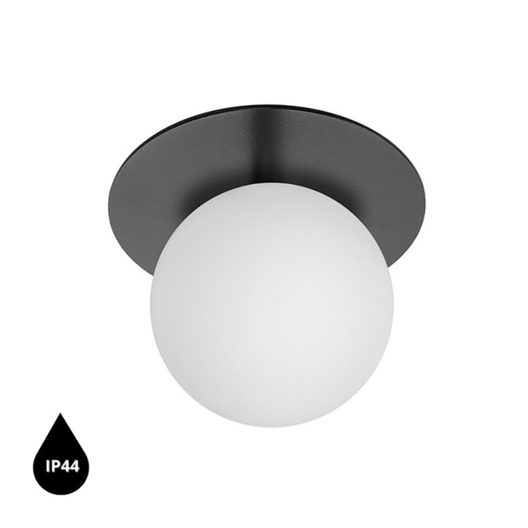 BORRA A lampe murale / applique murale noire avec une étanchéité IP44 renforcée