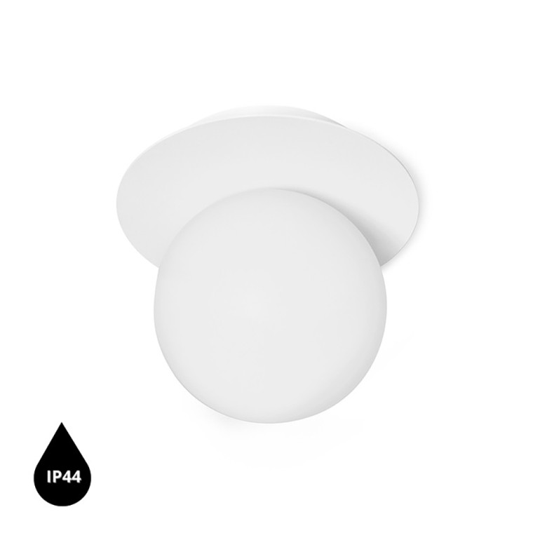 BORRA A Lampe murale blanche / couleur murale avec étanchéité renforcée IP44