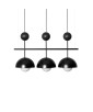 Lampa wisząca KELLO B na czarnym stelażu z trzema drewnianymi kulami UMMO