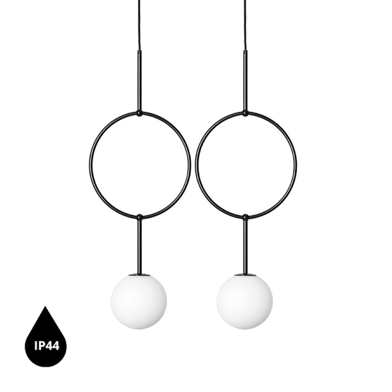 ISUULLA B plafonnier double noir IP44