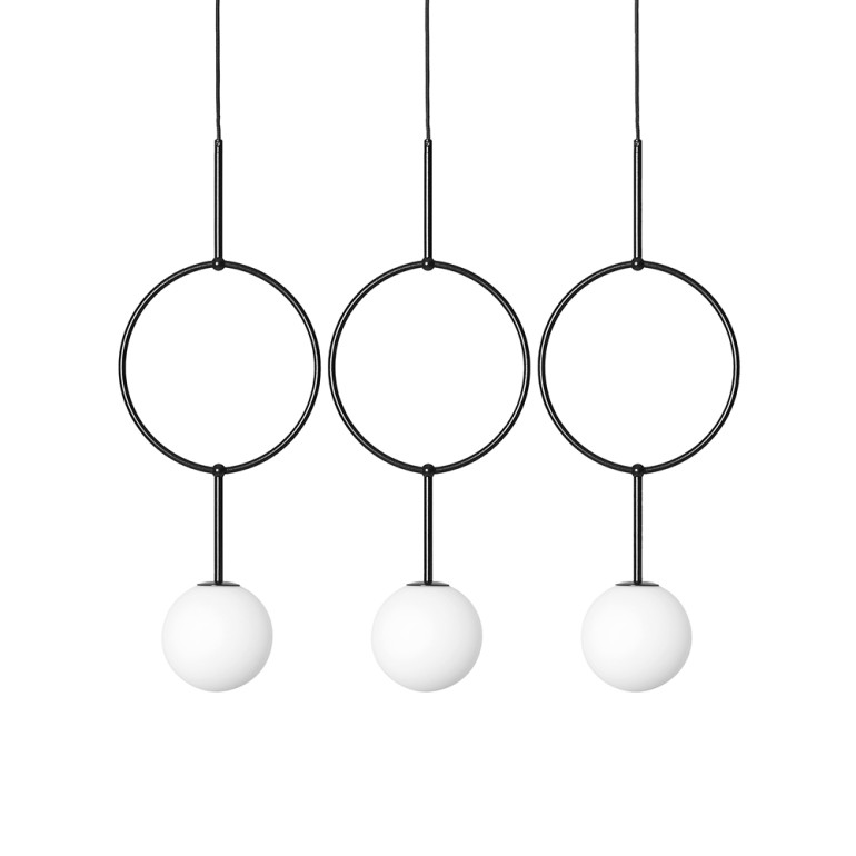 ISUULLA C plafonnier triple noir