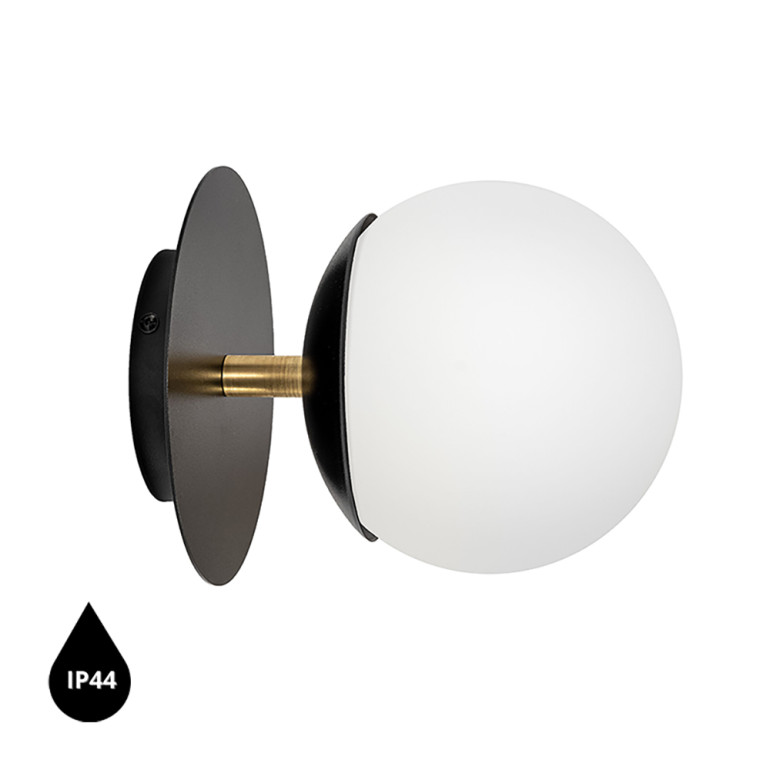 PLAAT C applique murale noire / applique murale avec laiton