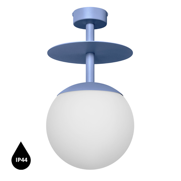 PLAAT B blue ceiling lamp / plafond with increased IP44 tightness