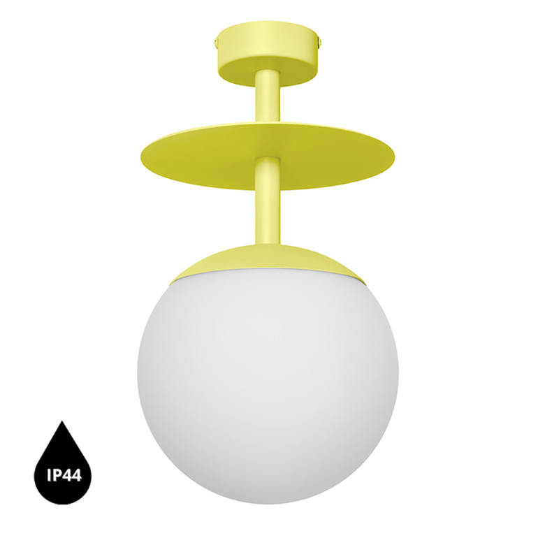 Plafonnier PLAAT B jaune avec étanchéité IP44 renforcée