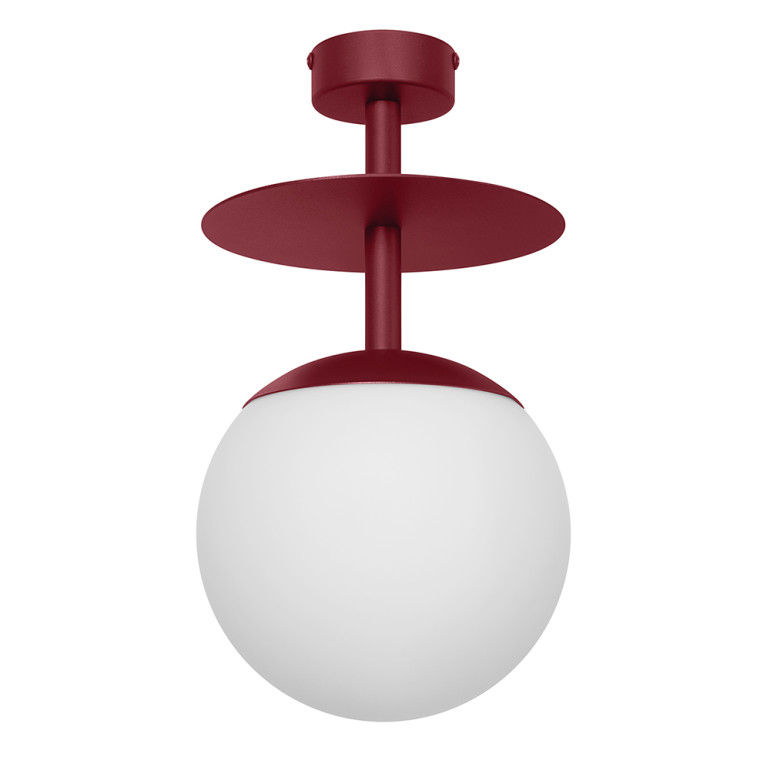 PLAAT B burgundy ceiling lamp / plafond
