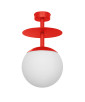 PLAAT B red-orange ceiling lamp / plafond