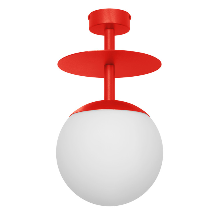 PLAAT B red-orange ceiling lamp / plafond