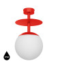 PLAAT B red-orange ceiling lamp / plafond with increased IP44 tightness
