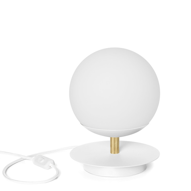 PLAAT ST lampe de table blanche avec laiton