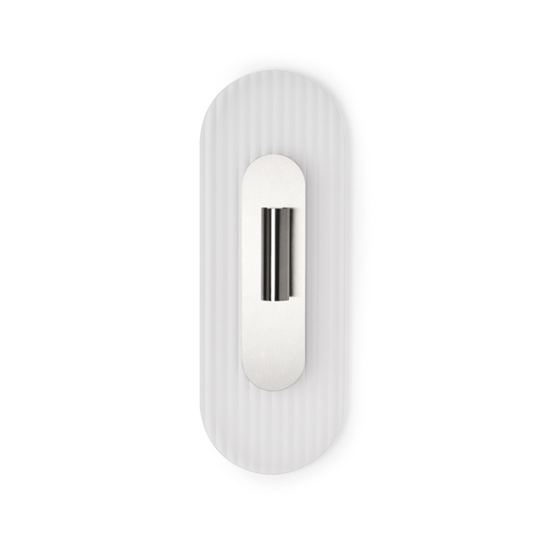 RIFLO W C Steel : applique murale en acier avec réflecteur orientable et verre satiné incolore